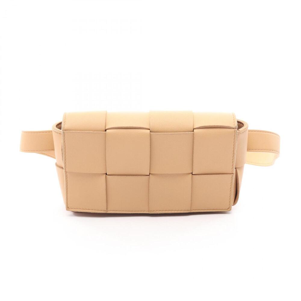 BOTTEGA VENETA Cream Leather Intrecciato Fanny Pack